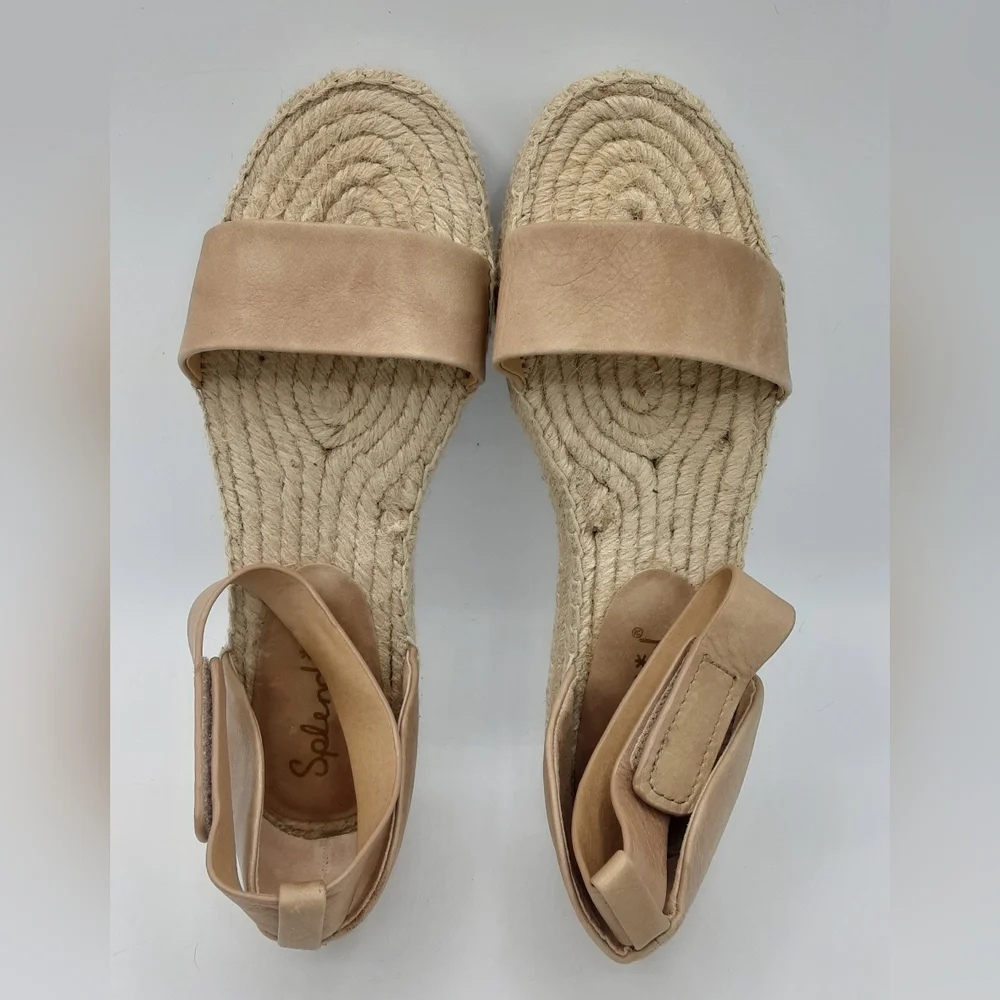 Splendid Jensen Suede Tan Espadrille Sandals.